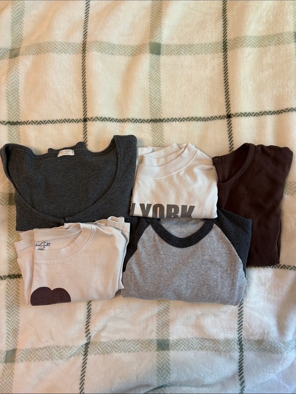 Brandy Melville Tee Bundle - Gray, White, Black